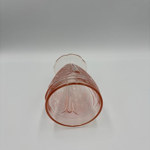 Jeannette Glass Cherry Blossom Pink Depression Footed Glass - Picture 4 of 6